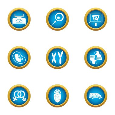 Somatik hücre simgeleri ayarla, stil düz