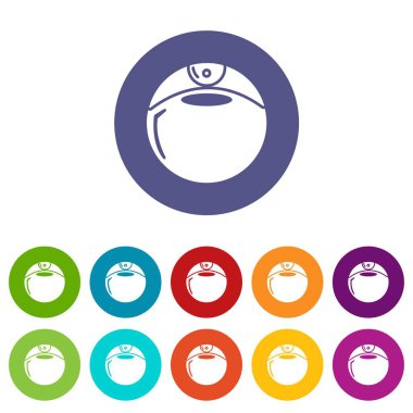 Parfüm şişesi yuvarlak simge. Parfüm şişesi basit illüstrasyon vektör simgesi web için yuvarlak