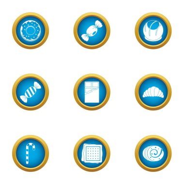 Kickshaw Icons set, düz stil