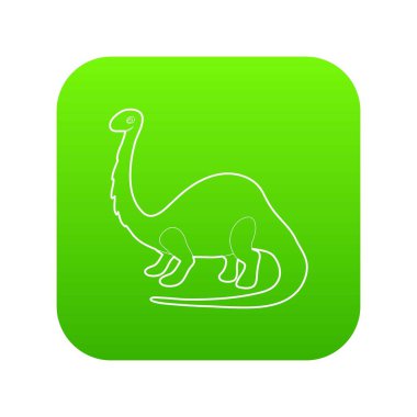 Apatosaurus dinozor yeşil simge vektör