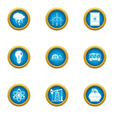 Atom Icons set, düz stil