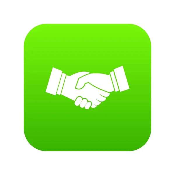 Ícone de aperto de mão verde digital — Vetor de Stock