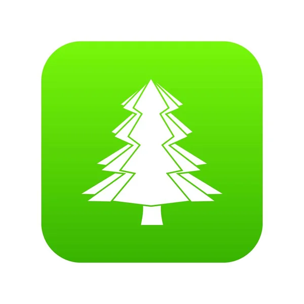 FIR tree ikonen digital green — Stock vektor