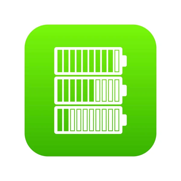 Wskaźniki baterii ikona cyfrowy zielony — Wektor stockowy