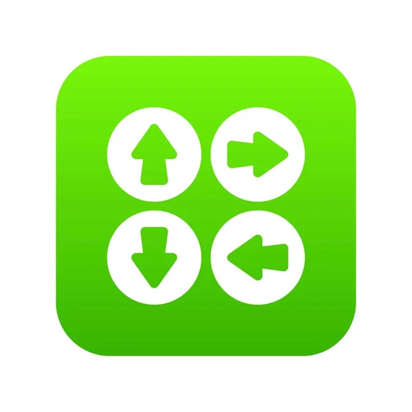 Ok dijital yeşil Icon set — Stok Vektör