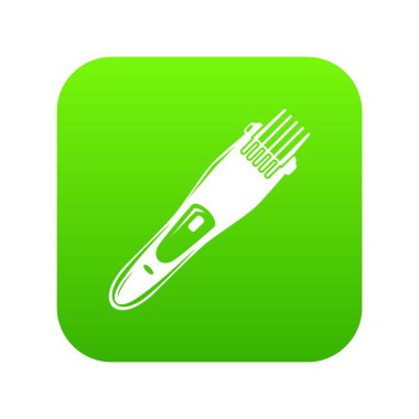 Elektrikli saç kesme makinesi yeşil simge vektör