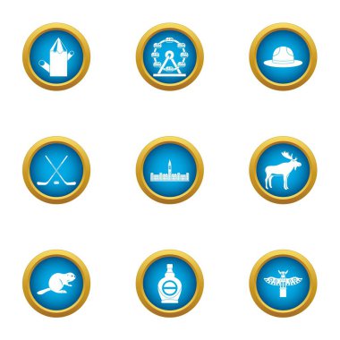 Kanada barış simgeler ayarla, stil düz