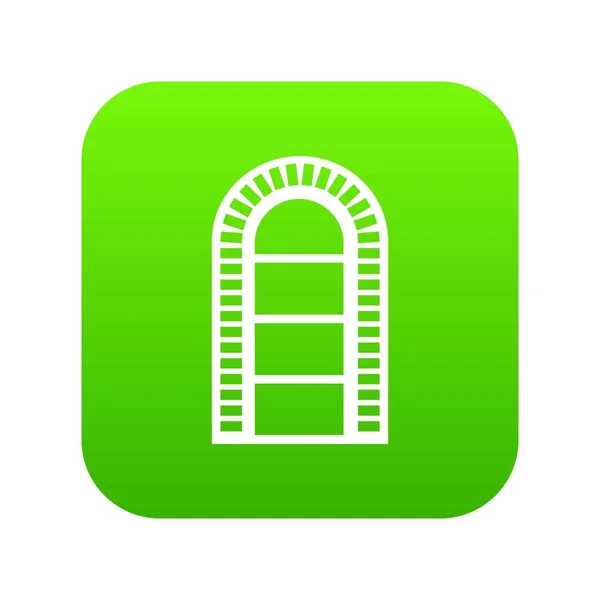 Smalt fönster stomme ikonen gröna vektor — Stock vektor