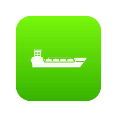Petrol tankeri gemi simgesi dijital yeşil