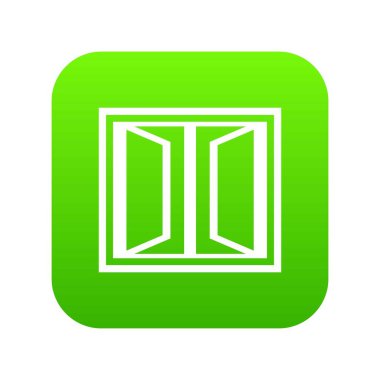 Plastik pencere yeşil simge vektör çerçeve