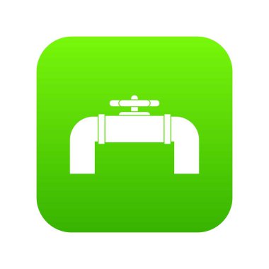 Endüstriyel boru Vana simgesi dijital yeşil