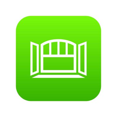 Açık yuvarlak pencere yeşil simge vektör çerçeve