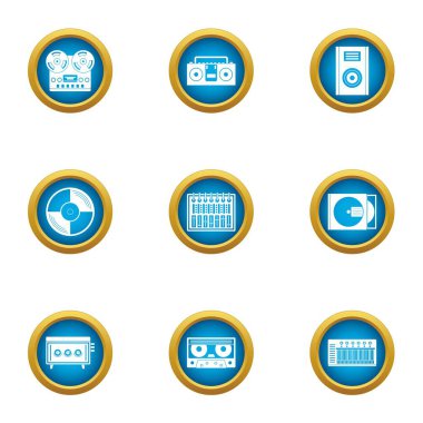 Giriş Icons set, düz stil