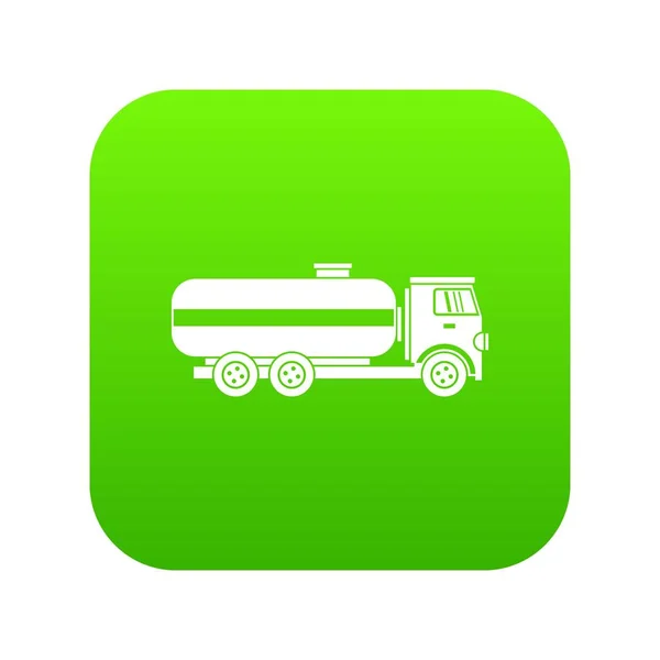Camión cisterna de combustible icono digital verde — Archivo Imágenes Vectoriales