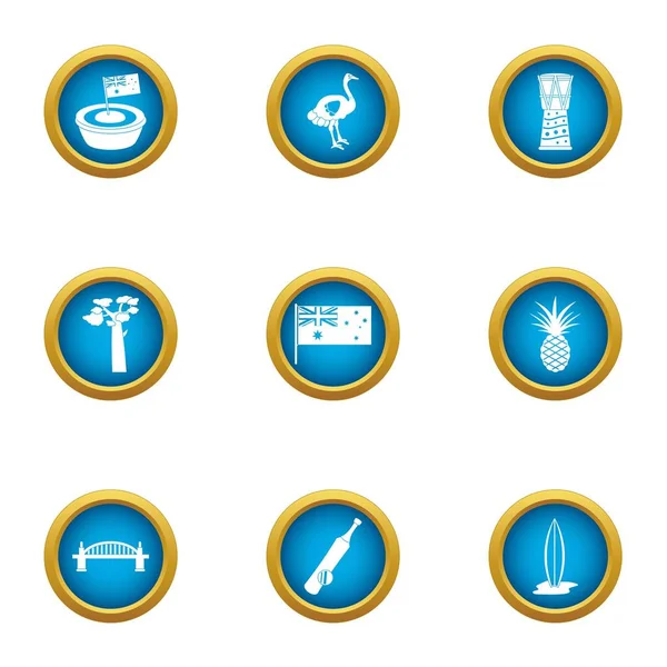 İngiliz bayrağı Icons set, düz stil