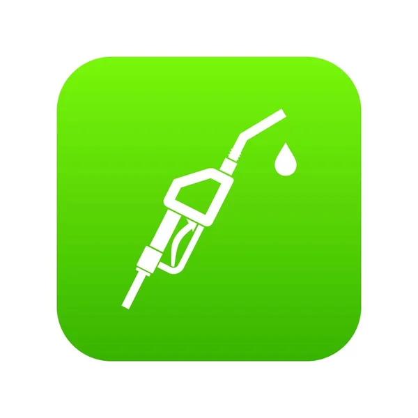 ガソリン ポンプ ノズル アイコン デジタル グリーン — ストックベクタ