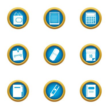 Gösterimi Icons set, düz stil