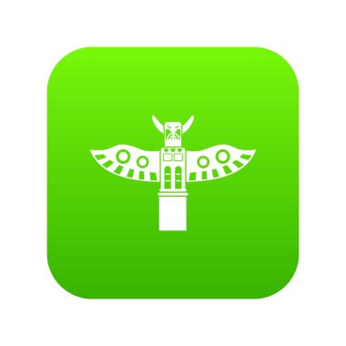 Geleneksel dini totem direği simgesi dijital yeşil