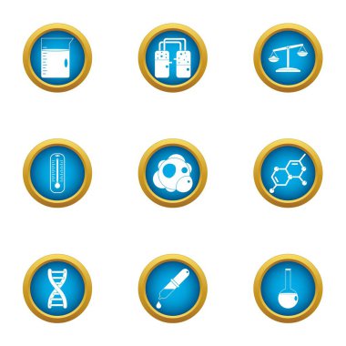 Genom Icons set, düz stil