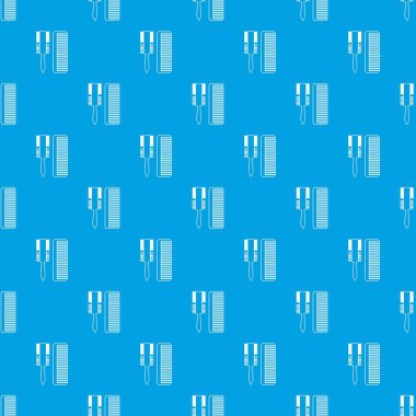 Saç tarak desen vektör kesintisiz mavi