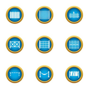 Kapı Icons set, düz stil