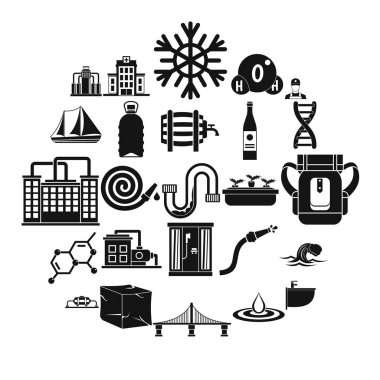 Su Icons set, basit tarzı