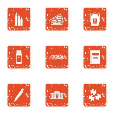 Okul giderleri simgeler kümesi, grunge tarzı