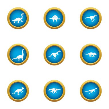 Dinotopia simgeler ayarla, stil düz