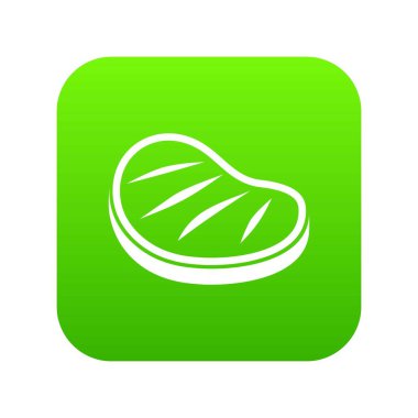 Sığır eti biftek simgesi dijital yeşil