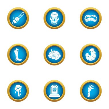 Doom Icons set, düz stil