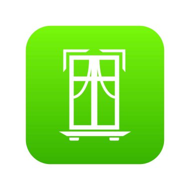 Eşik pencere yeşil simge vektör çerçeve