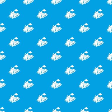 İnşaat buldozer desen vektör kesintisiz mavi