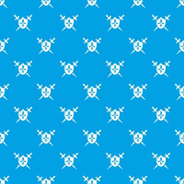 Hanedan kalkan ve kılıç desen vektör kesintisiz mavi