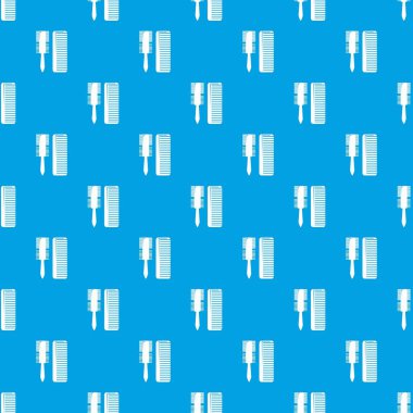 Saç tarak desen vektör kesintisiz mavi