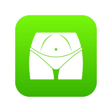 İnce kadın vücut külot simgesi dijital yeşil