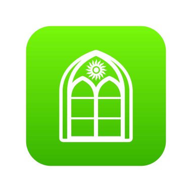 Oryantal pencere yeşil simge vektör çerçeve