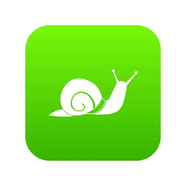 Ícone de caracol verde digital — Vetor de Stock