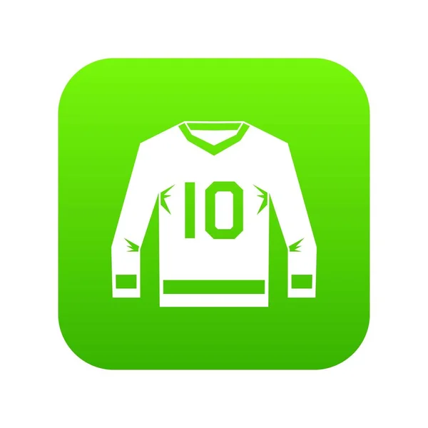 Hockey jersey ikonen digital green — Stock vektor