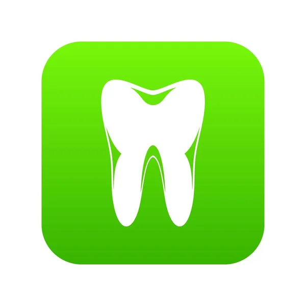 Human tooth icon digital green — Stock Vector