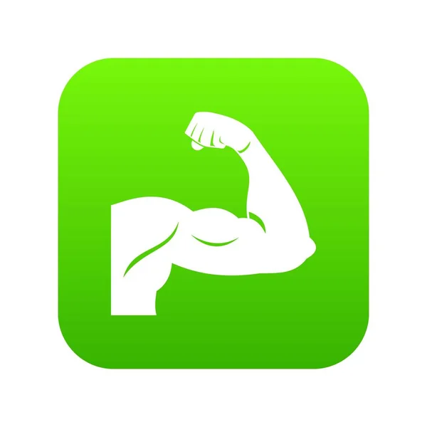 Biceps icône numérique vert — Image vectorielle