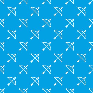 Ortaçağ ok ve yay desen vektör kesintisiz mavi