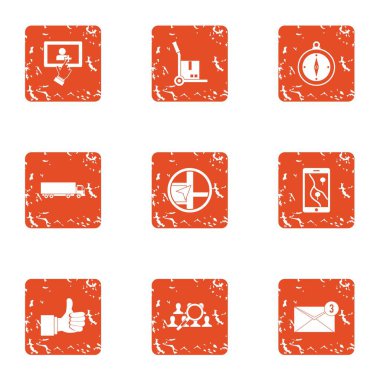 Başarılı iş simgeler kümesi, grunge tarzı