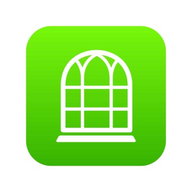 Büyük pencere yeşil simge vektör çerçeve