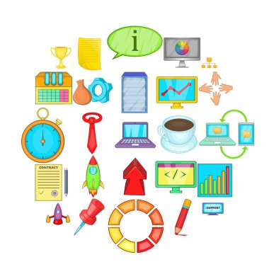 Çalışma hafta Icons set, basit tarzı