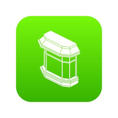 Pencere balkon yeşil simge vektör