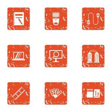 Veri hareketi simgeler kümesi, grunge tarzı