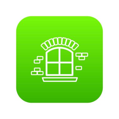 Küçük bir pencere yeşil simge vektör çerçeve