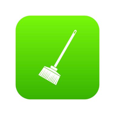 Süpürge simgesi dijital yeşil