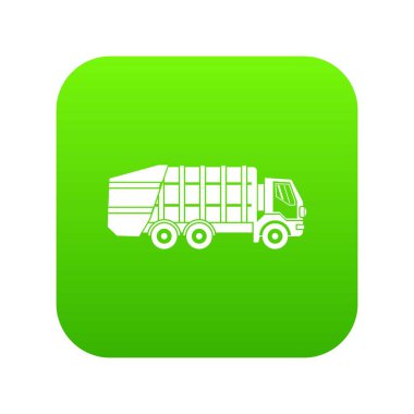 Çöp kamyonu simgesi dijital yeşil