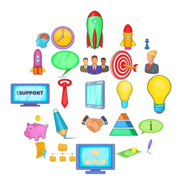 Kümeleme Icons set, karikatür tarzı